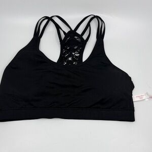Xhilaration Black Lace Back Sports Bra
